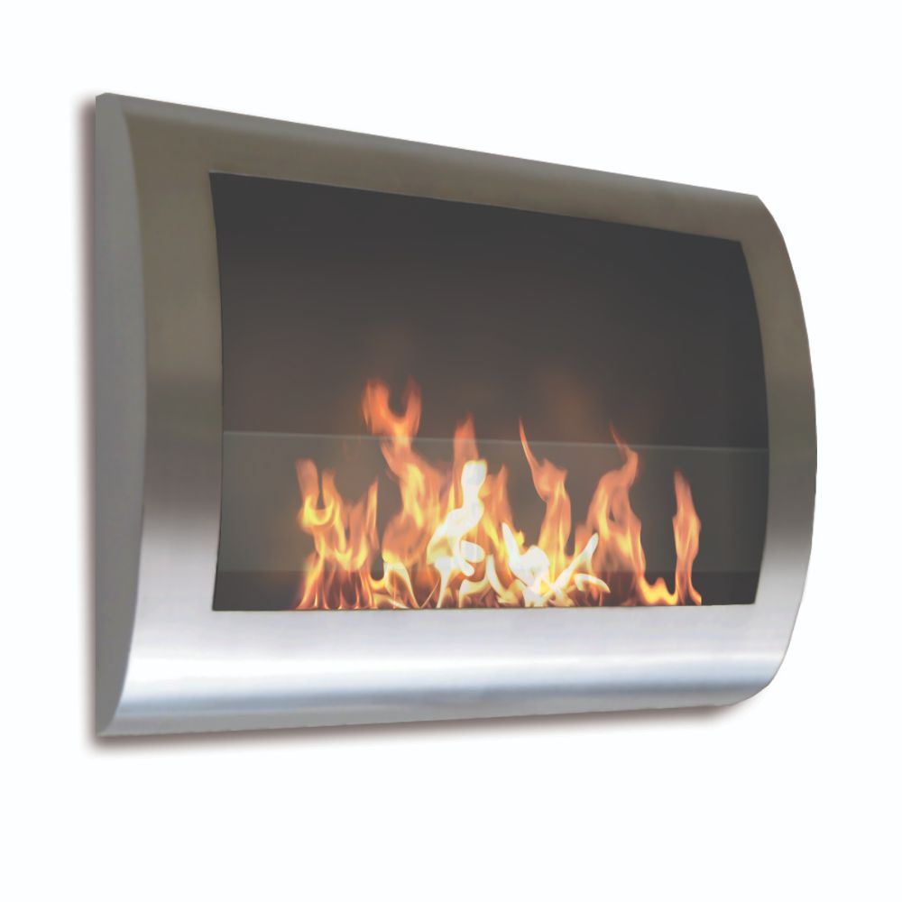 Anywhere Fireplaces 90298 Indoor Wall Mount Fireplace Chelsea Model Stainless Steel